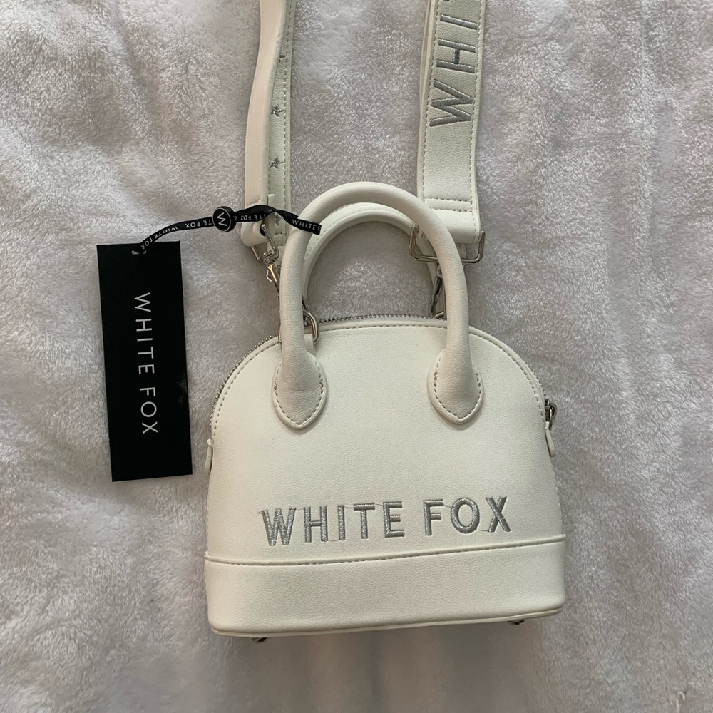 White fox purse